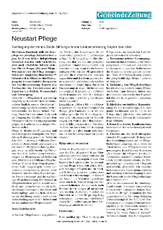 Bericht in der Bayerischen Gemeindezeitung über das Pflegeforum